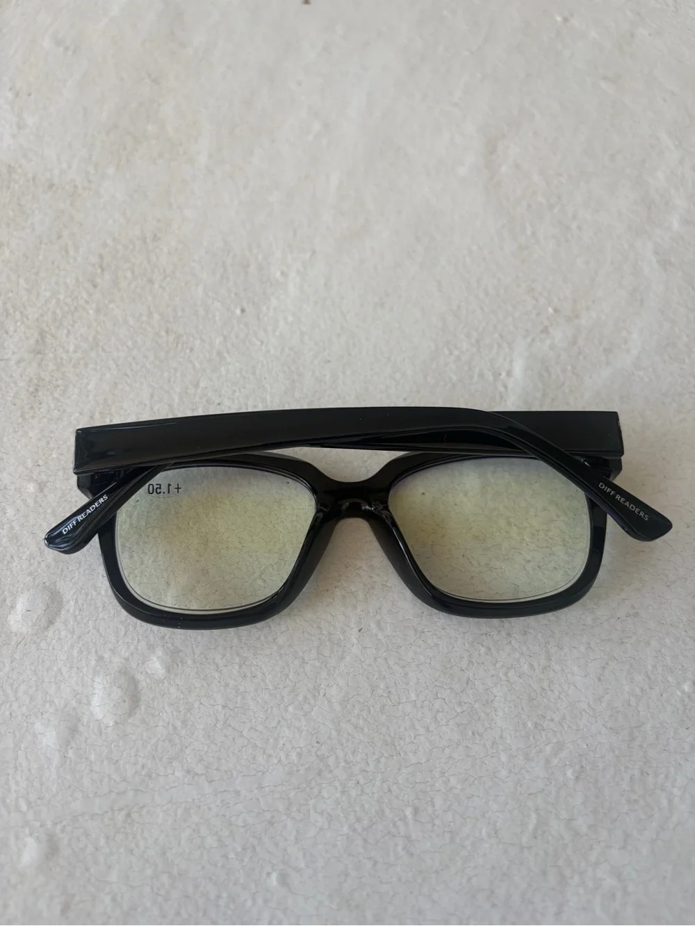 NWT  DIFF Ava Blue Light Lens READERS Full Rim 50-17-142 Square Black 1.50